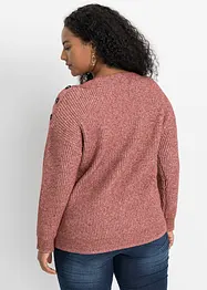 Pull oversize à boutons, bonprix