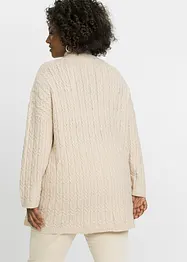 Pull long avec motif torsadé, bonprix