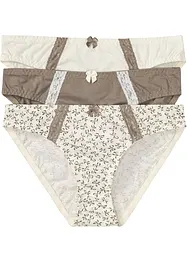 Lot de 3 slips à imprimé féminin, bonprix