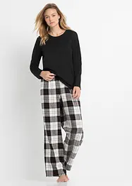 Pyjama avec pantalon en flanelle et pochette cadeau, bonprix