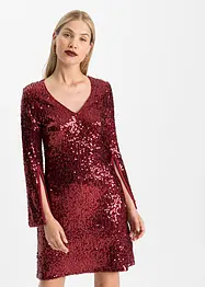 Robe à sequins et manches trompette, bonprix