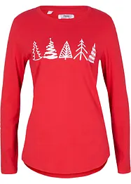 T-shirt coton à manches longues avec motif Noël, bonprix