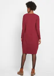 Robe de forme ovoïde en jersey de coton avec poches, manches longues et longueur genou, bonprix