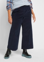 Pantalon large en velours côtelé avec taille haute élastiquée, longueur cheville, bpc bonprix collection