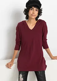 Long T-shirt manches longues à capuche, bonprix