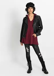 Long T-shirt manches longues à capuche, bonprix