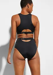 Bas de bikini taille haute en polyamide recyclé, largeur réglable, bonprix