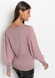 Pull avec manches plissées, bonprix