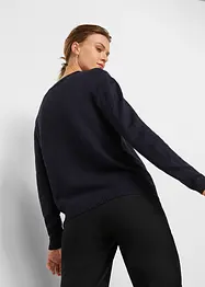 Pull en maille chiné à col rond, bonprix