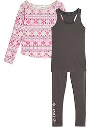 T-shirt manches longues, top + legging fille (Ens. 3 pces.), bpc bonprix collection