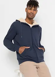 Sweat zippé à capuche doublé peluche, bonprix