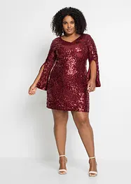 Robe à sequins et manches trompette, bonprix