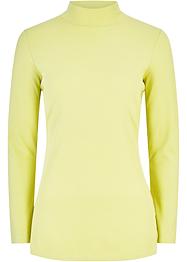 T-shirt côtelé avec col tortue et fentes latérales, bpc bonprix collection