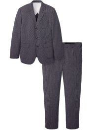 Costume 2 pièces en crépon de coton : veste de costume et pantalon Slim Fit, bpc selection