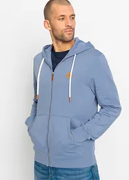 Sweat zippé à capuche avec polyester recyclé, bonprix