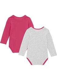 Lot de 2 bodies bébé à manches longues en coton, bpc bonprix collection