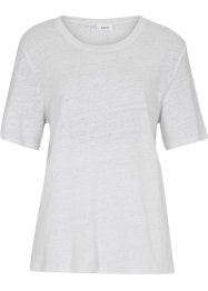 T-shirt décontracté en lin avec col rond, bpc bonprix collection
