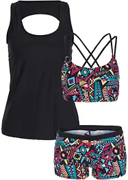 Tankini (ens. 3 pces) avec haut brassière, bonprix