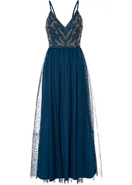Robe à bretelles ornée de perles brodées, bonprix