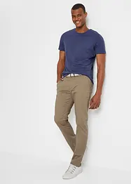 Pantalon chino extensible avec ceinture, coupe droite et loose, bonprix