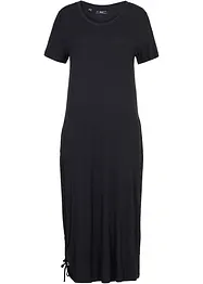 Robe midi en jersey de viscose avec poches et base froncée, bonprix