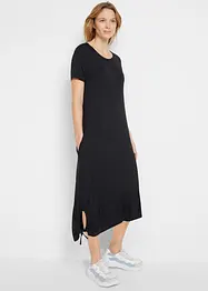 Robe midi en jersey de viscose avec poches et base froncée, bonprix