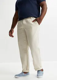 Pantalon chino en lin majoritaire avec taille extensible Regular Fit, Straight, bonprix