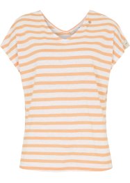 T-shirt en lin avec manches chauve-souris et col en V, bpc bonprix collection