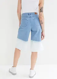 Bermuda en jean extensible Wide Leg, taille moyenne, dip dye, John Baner JEANSWEAR