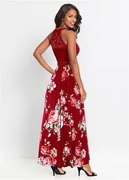 Robe longue estivale avec imprimé floral et empiècement dentelle, bonprix