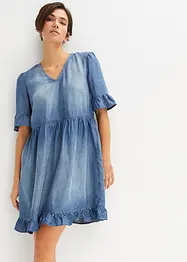 Robe en jean avec volants en Lyocell, bonprix