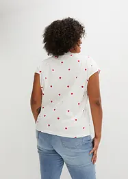 T-shirt imprimé avec dentelle, bonprix