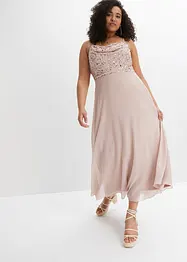 Robe longue avec perles appliquées, bonprix