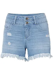 Short en jean avec base effilochée, RAINBOW