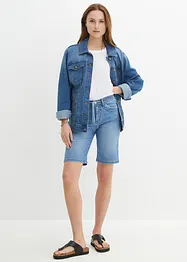 Bermuda en jean, coupe slim, taille mi-haute, bonprix