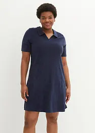 Robe longueur genou en tissu éponge avec col polo, bonprix