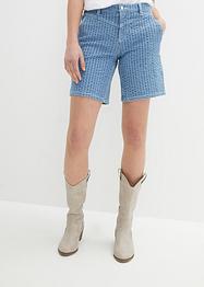 Short en jean extensible, crépon de coton-denim, John Baner JEANSWEAR