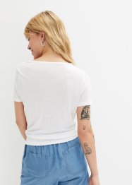 T-shirt cache-cœur en viscose avec détail laçage, RAINBOW