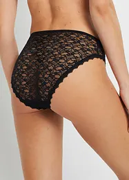 Lot de 3 slips Maxi échancrés en dentelle recyclée, bonprix