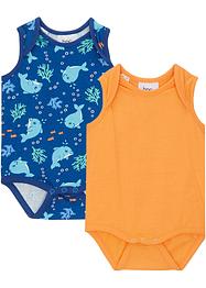 Lot de 2 bodies bébé sans manches en coton, bpc bonprix collection