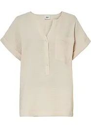 Blouse en mousseline avec patte de boutonnage et poche, bonprix