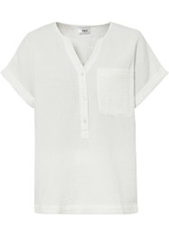 Blouse en mousseline avec patte de boutonnage et poche, bpc bonprix collection