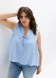 Blouse sans manches en gaze de coton, bonprix