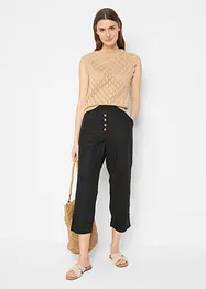 Pantalon carotte en lin et coton, bonprix