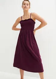 Robe en jersey avec smocks, longueur mollet, bonprix