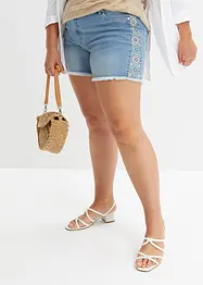 Short en jean à broderie, bonprix