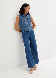 Gilet court sans manches en jean, RAINBOW