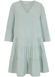 Robe-chemise courte finement côtelée, manches 3/4, bonprix