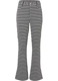Pantalon jacquard avec fente et motif pied-de-coq, RAINBOW