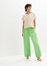 Pantalon Marlène taille haute, smockée et confortable avec lin majoritaire, bpc bonprix collection